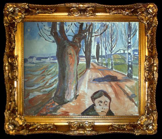 framed  Edvard Munch The Murderer on the Lane, ta009-2